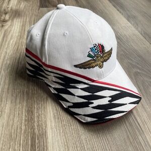 Vintage 2006 Indianapolis Motor Speedway Hat MainGate White Checkered Racing Cap